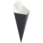 Carnival King 15 oz. Black Square Cardboard Fry Cone - 500/Case Carnival King 15 oz. Black Square Cardboard Fry Cone - 500/Case