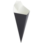 Carnival King 15 oz. Black Square Cardboard Fry Cone - 500/Case Carnival King 15 oz. Black Square Cardboard Fry Cone - 500/Case