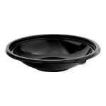 Visions 24 oz. Black PET Plastic Round Wide Catering / Serving Bowl - 25/Pack