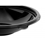 Visions 24 oz. Black PET Plastic Round Wide Catering / Serving Bowl - 25/Pack