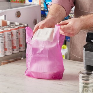 Choice 1/10 XS Size Purple Unprinted Embossed Medium-Duty Plastic T-Shirt Bag - 1,500/Case Choice 1/10 XS Size Purple Unprinted Embossed Medium-Duty Plastic T-Shirt Bag - 1,500/Case