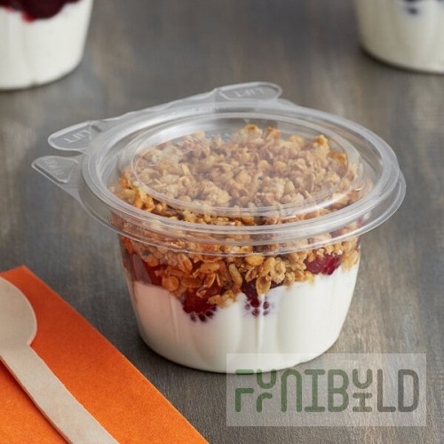 Dart SafeSeal 8 oz. Tamper-Resistant, Tamper-Evident Snack Cup with Flat Lid - 272/Case