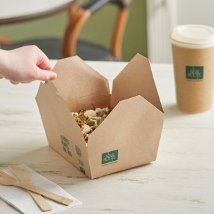 New Roots Kraft PLA-Lined Compostable #8 Take-Out Container 6