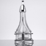 TableCraft 608N Modern Sets 3 Piece Oil & Vinegar Cruet Set with Chrome Rack