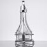 TableCraft 608N Modern Sets 3 Piece Oil & Vinegar Cruet Set with Chrome Rack