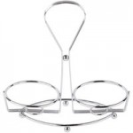 TableCraft 608N Modern Sets 3 Piece Oil & Vinegar Cruet Set with Chrome Rack