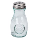 TableCraft 6618 4 oz. Authentic Collection Recycled Green Glass Salt and Pepper Shaker with Stainless Steel Top - 24/Case TableCraft 6618 4 oz. Authentic Collection Recycled Green Glass Salt and Pepper Shaker with Stainless Steel Top - 24/Case