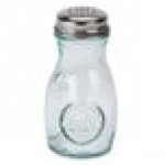 TableCraft 6618 4 oz. Authentic Collection Recycled Green Glass Salt and Pepper Shaker with Stainless Steel Top - 24/Case TableCraft 6618 4 oz. Authentic Collection Recycled Green Glass Salt and Pepper Shaker with Stainless Steel Top - 24/Case