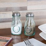 TableCraft 6618 4 oz. Authentic Collection Recycled Green Glass Salt and Pepper Shaker with Stainless Steel Top - 24/Case TableCraft 6618 4 oz. Authentic Collection Recycled Green Glass Salt and Pepper Shaker with Stainless Steel Top - 24/Case