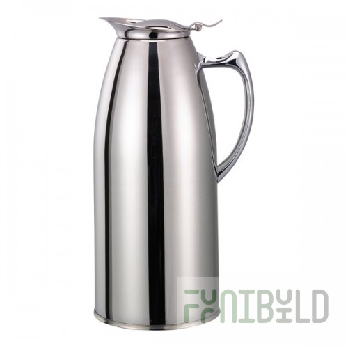 Service Ideas 50.7 oz. Chrome Finish Stainless Steel Foam-Insulated Pitcher with Lid WP15CH