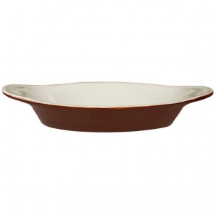 International Tableware 15 oz. Brown and Ivory Two-Tone Stoneware Rarebit - 36/Case