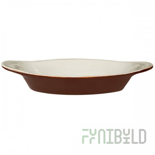 International Tableware 15 oz. Brown and Ivory Two-Tone Stoneware Rarebit - 36/Case