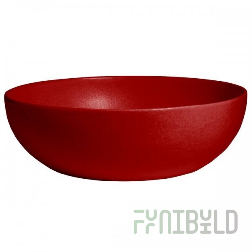 G.E.T. Enterprises BRD18-MOD-FR Bugambilia 15.9 Qt. Smooth MOD Finish Fire Red Resin-Coated Aluminum Extra Large Deep Round Bowl