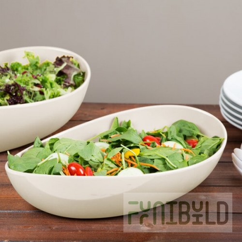 GET B-128-AW Osslo 4 Qt. Ivory (American White) Oval Melamine Bowl - 3/Case