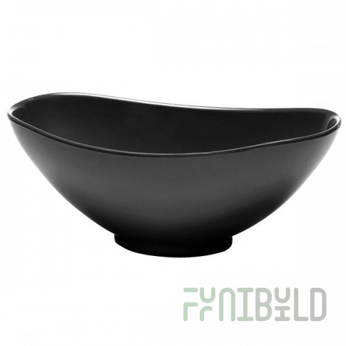 Elite Global Solutions M138OVB Organic Bowls Black Oval 3.25 Qt. Bowl