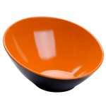 GET B-792-OR/BK Brasilia 24 oz. Orange and Black Slanted Melamine Bowl