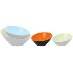 GET B-792-OR/BK Brasilia 24 oz. Orange and Black Slanted Melamine Bowl