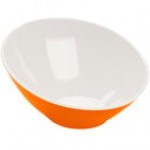 GET B-792-OR/BK Brasilia 24 oz. Orange and Black Slanted Melamine Bowl