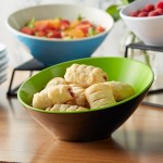 GET B-792-OR/BK Brasilia 24 oz. Orange and Black Slanted Melamine Bowl