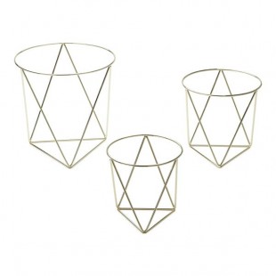 American Metalcraft 3-Piece Gold Metal Geometric Pizza Stand Set American Metalcraft 3-Piece Gold Metal Geometric Pizza Stand Set