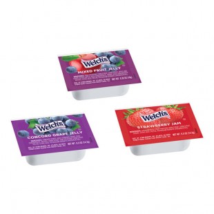 Grape, Strawberry, & Mixed Fruit Jelly .5 oz. Portion Cups - 200/Case