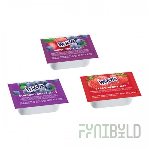Grape, Strawberry, & Mixed Fruit Jelly .5 oz. Portion Cups - 200/Case