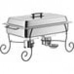 Acopa Supreme 8 Qt. Full Size Chrome Accent Roll Top Chafer