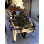 Acopa Supreme 8 Qt. Full Size Chrome Accent Roll Top Chafer