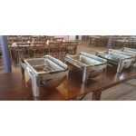 Acopa Supreme 8 Qt. Full Size Chrome Accent Roll Top Chafer