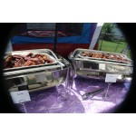 Acopa Supreme 8 Qt. Full Size Chrome Accent Roll Top Chafer