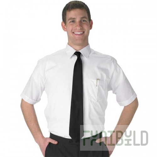 Henry Segal Men's Customizable White Short Sleeve Dress Shirt - L