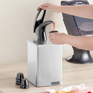 San Jamar P4800BK FrontLine Countertop Condiment Dispenser Box with Black Pump