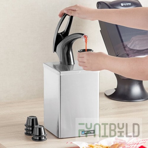 San Jamar P4800BK FrontLine Countertop Condiment Dispenser Box with Black Pump