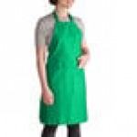 Intedge Kelly Green Adjustable Poly-Cotton Bib Apron with 2 Pockets - 32 Intedge Kelly Green Adjustable Poly-Cotton Bib Apron with 2 Pockets - 32