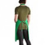 Intedge Kelly Green Adjustable Poly-Cotton Bib Apron with 2 Pockets - 32 Intedge Kelly Green Adjustable Poly-Cotton Bib Apron with 2 Pockets - 32