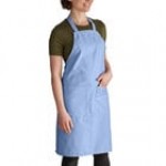 Intedge Kelly Green Adjustable Poly-Cotton Bib Apron with 2 Pockets - 32 Intedge Kelly Green Adjustable Poly-Cotton Bib Apron with 2 Pockets - 32