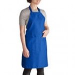Intedge Kelly Green Adjustable Poly-Cotton Bib Apron with 2 Pockets - 32 Intedge Kelly Green Adjustable Poly-Cotton Bib Apron with 2 Pockets - 32