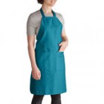 Intedge Kelly Green Adjustable Poly-Cotton Bib Apron with 2 Pockets - 32 Intedge Kelly Green Adjustable Poly-Cotton Bib Apron with 2 Pockets - 32