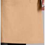 Choice Khaki Poly-Cotton Standard Bib Apron with 2 Pockets - 34