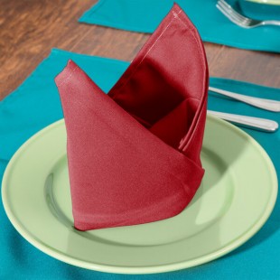 Intedge Red 100% Polyester Cloth Napkins, 18