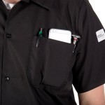 Mercer Culinary Millennia Air® Black Unisex Short Sleeve Cook Shirt with Full Mesh Back M60200BK - 1X