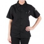 Mercer Culinary Millennia Air® Black Unisex Short Sleeve Cook Shirt with Full Mesh Back M60200BK - 1X