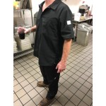 Mercer Culinary Millennia Air® Black Unisex Short Sleeve Cook Shirt with Full Mesh Back M60200BK - 1X