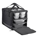 Vesture Heavy-Duty Thermal Chafer Pan Carrier Delivery Bag with Removable Shelf System - 15