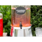 Acopa 2 Gallon Mason Jar Glass Beverage Dispenser with Infusion Chamber, Chalkboard Sign, and Metal Stand