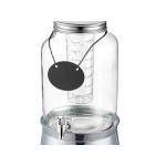 Acopa 2 Gallon Mason Jar Glass Beverage Dispenser with Infusion Chamber, Chalkboard Sign, and Metal Stand