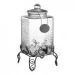 Acopa 2 Gallon Mason Jar Glass Beverage Dispenser with Infusion Chamber, Chalkboard Sign, and Metal Stand
