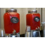 Acopa 2 Gallon Mason Jar Glass Beverage Dispenser with Infusion Chamber, Chalkboard Sign, and Metal Stand