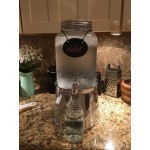 Acopa 2 Gallon Mason Jar Glass Beverage Dispenser with Infusion Chamber, Chalkboard Sign, and Metal Stand