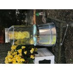 Acopa 2 Gallon Mason Jar Glass Beverage Dispenser with Infusion Chamber, Chalkboard Sign, and Metal Stand